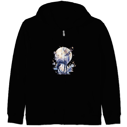 Celestial Deer Zip Hoodies