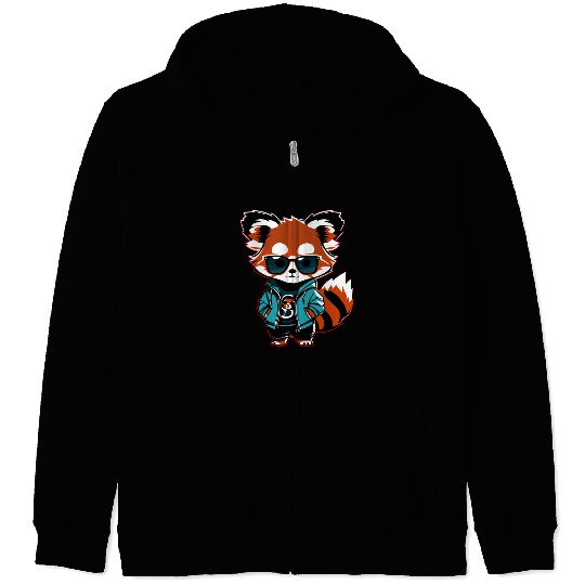 Kawaii Red Panda Zip Hoodies