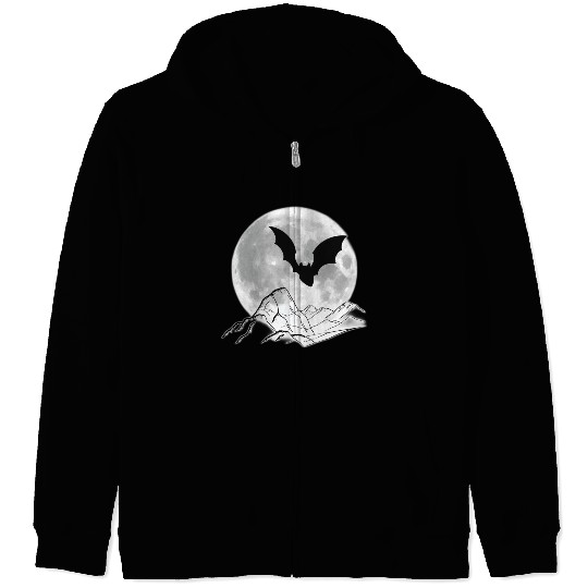 moon and bat Zip Hoodies