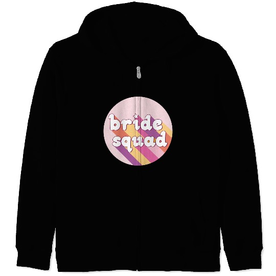 Bride Squad Pink Rainbow Zip Hoodies