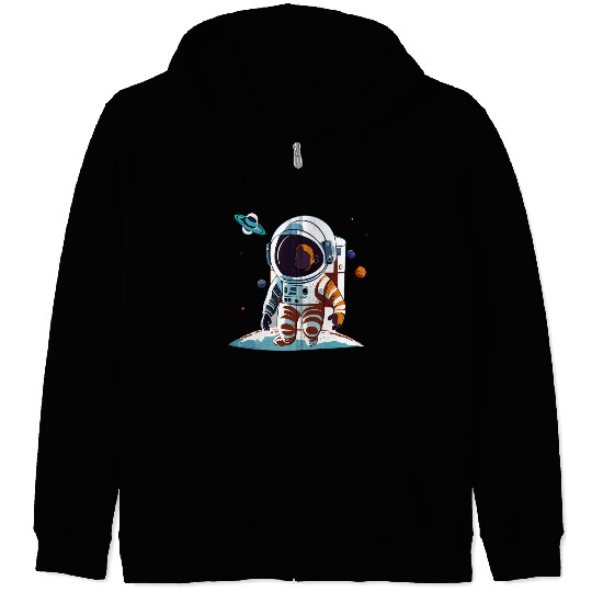 Astronaut Explore on Space Zip Hoodies