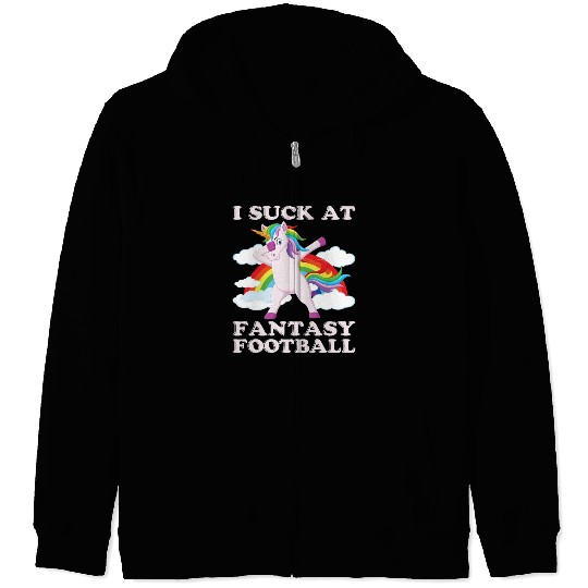 I suck at fantasy football dabbing unicorn funny Zip Hoodies