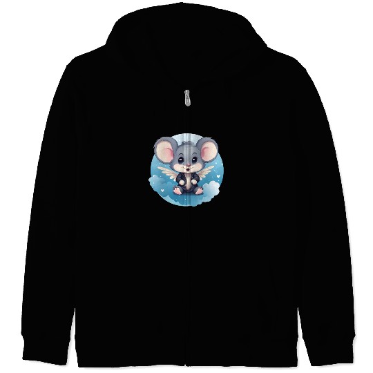 Mouse Angel Wings Rat Zip Hoodies