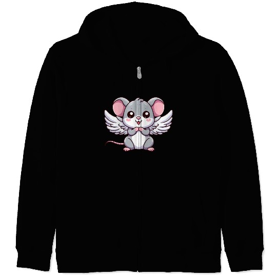 Mouse Angel Wings Zip Hoodies