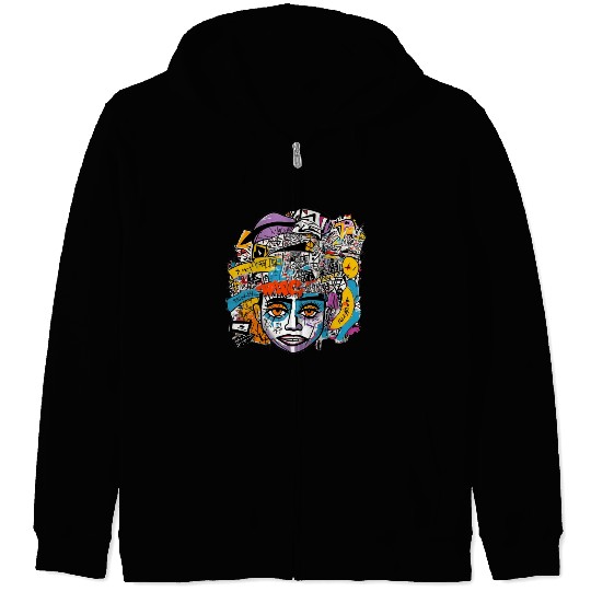 Graffiti Vizualise Zip Hoodies
