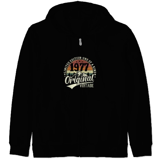 1977 Vintage Birthday Gift Zip Hoodies