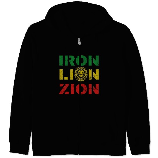 iron lion zion Zip Hoodies