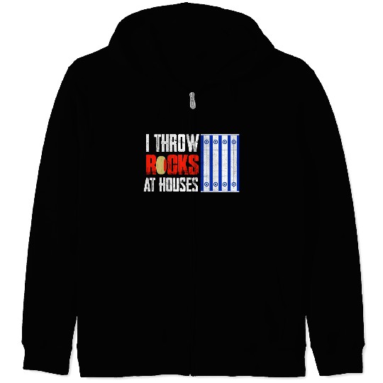 I Throw Rocks At Houses Curling Curler Ice Sport Zip Hoodies