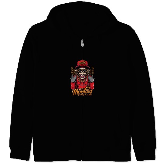 MONKEY FUNKY RETRO Zip Hoodies DESIGN