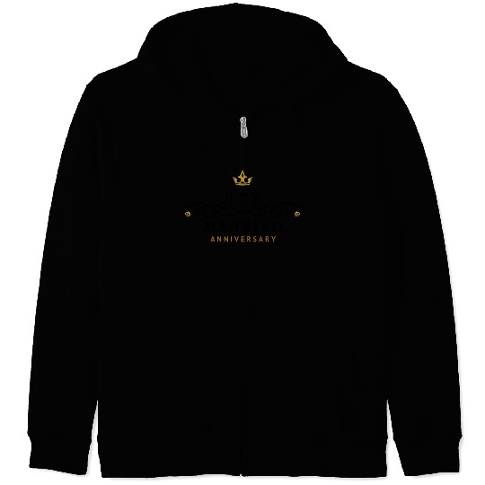 7th Anniversary - 7 Years Married Zip Hoodies