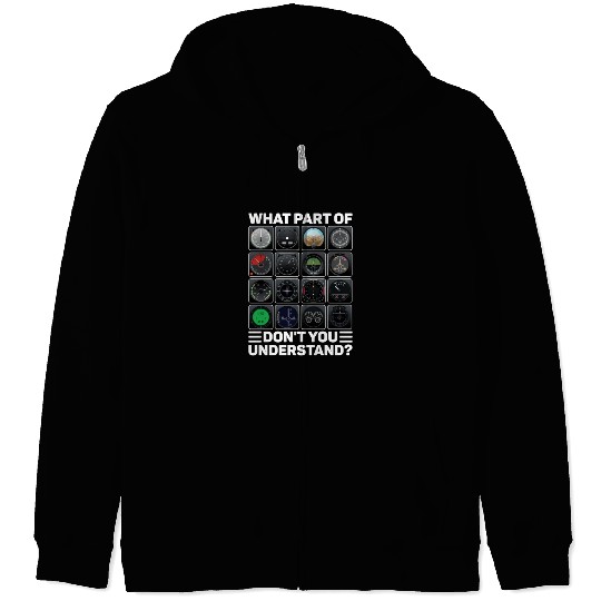 Airline Aircraft Airplane Instruments Indicators Zip Hoodies