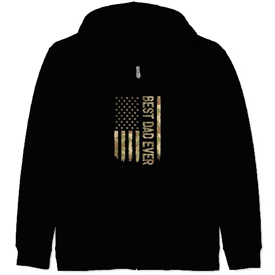 Best Dad Ever Us American Flag Camo Father s Day Zip Hoodies