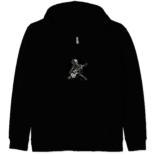 Halloween Skeleton Playing Guitar - Music Zip Hoodies