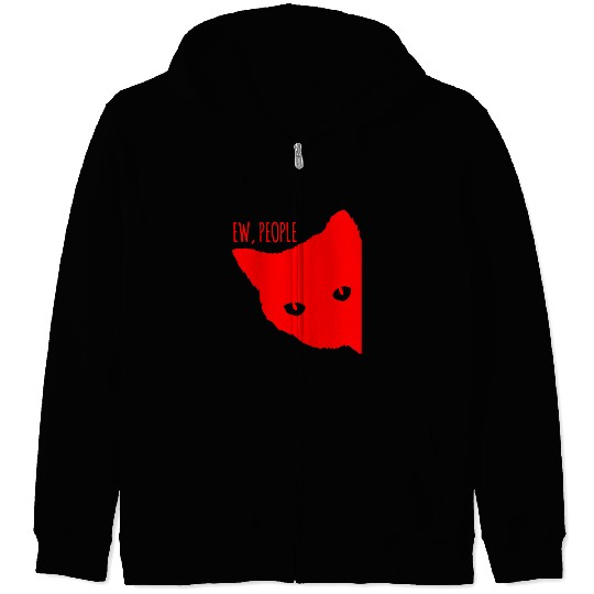 Funny Cat Ew People Zip Hoodies