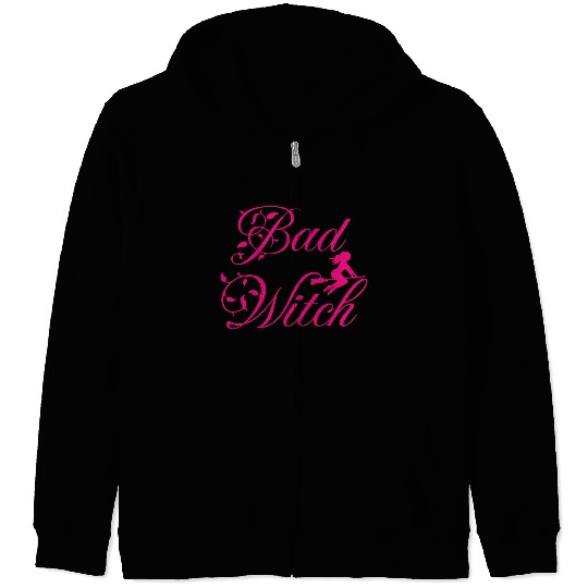 bad witch; Halloween; cute; pink; witches Zip Hoodies