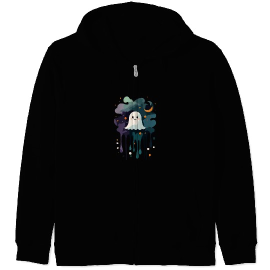 Cute Ghost Zip Hoodies