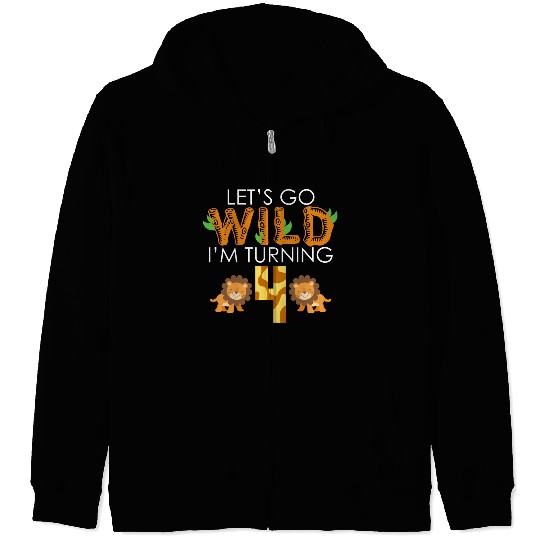 TURNING 4 BIRTHDAY Zip Hoodies