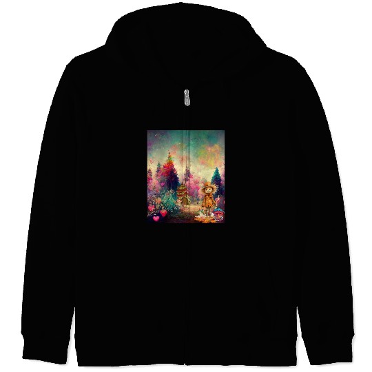 "Enchanted Dreams - Psychedelic Autumn Forest" Zip Hoodies