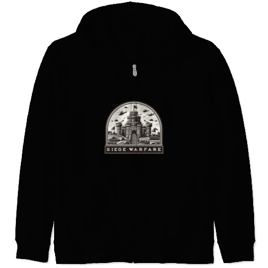 Modern Meets Medieval: Epic Siege Warfare Fantasy Zip Hoodies