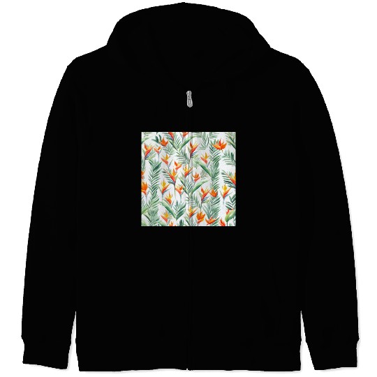 Retro Heliconia Zip Hoodies