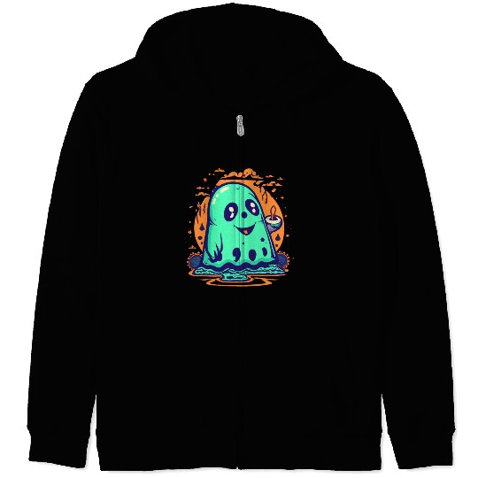 Weird ghost N5 Zip Hoodies