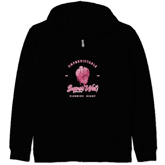 Unpredictable bleeding heart (pale style) Zip Hoodies