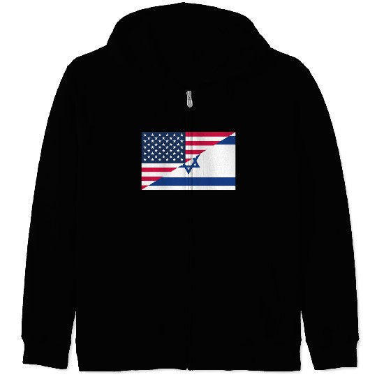 Israel USA flag flags Zip Hoodies