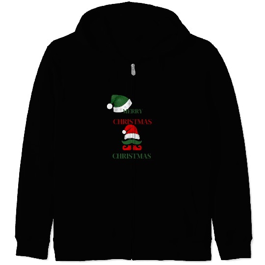 Elf Merry Christmas Zip Hoodies