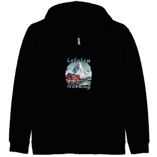 Lofoten Norway Nature Paradise Zip Hoodies
