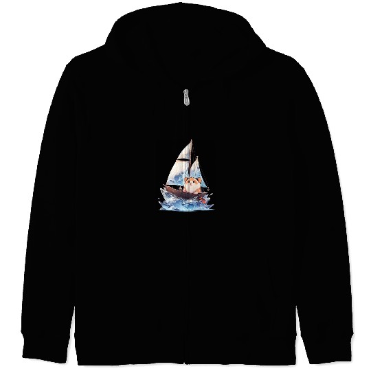 Ice Sailing Hamster Ice Sailor Ice Boating Zip Hoodies