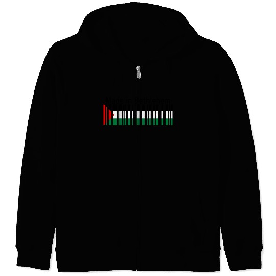 Made in Bethlehem Barcode Palestine Flag for Pales Zip Hoodies