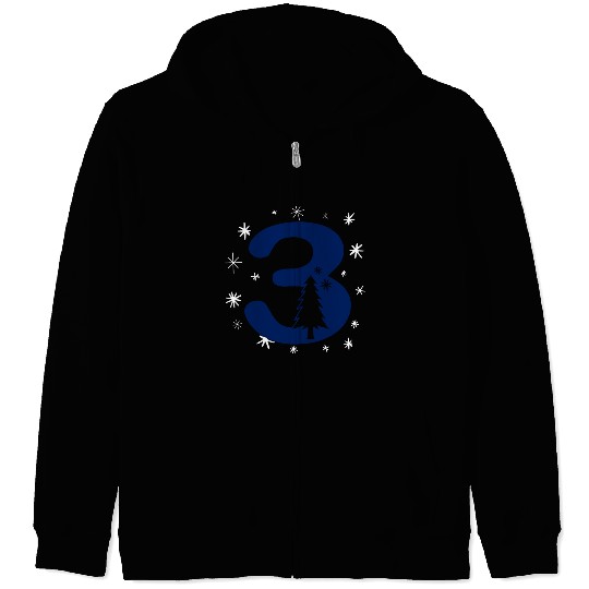 3rd Christmas Winter Season - Cold Number Three Zip Hoodies