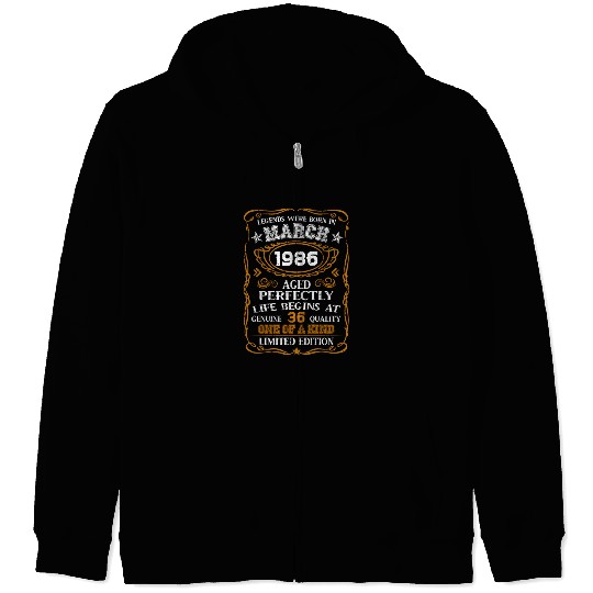March 1986 36th 1986 Zip Hoodies