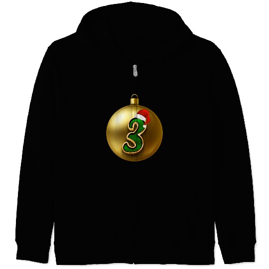 3rd Xmas Party - Age Number Three Years Zip Hoodies