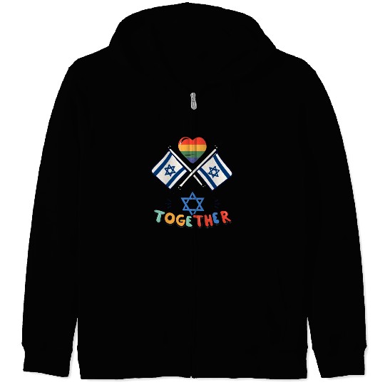 LGBTQ community STANDS WITH ISRAEL Zip Hoodies