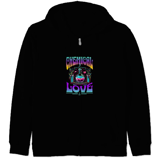 Chemical Love Retro Heart Zip Hoodies