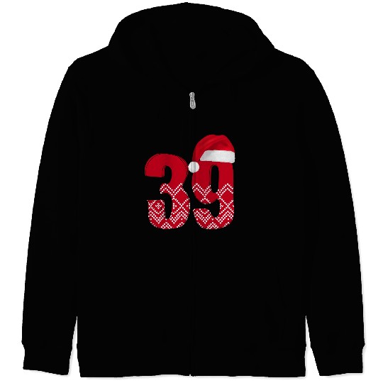 39th Xmas Bday Celebration - Number Thirty Nine Zip Hoodies
