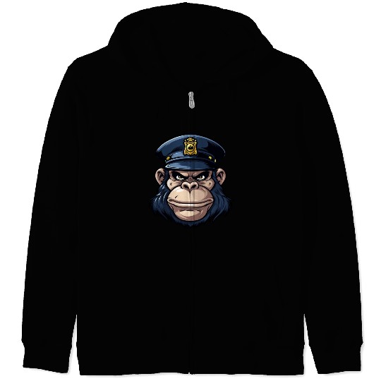 Monkey policeman Zip Hoodies