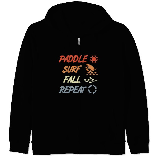 Paddle Surf Fall Repeat Zip Hoodies