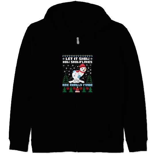 Snowman Let it Snow Christmas Snow Fever Zip Hoodies
