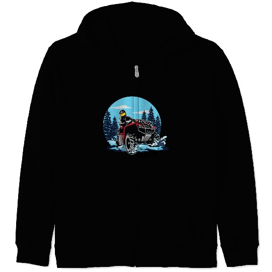 ATV/Quad "Winter Riding" style logo. By "Hey Day" Zip Hoodies
