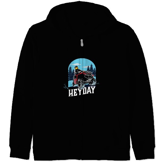 ATV/Quad "Winter Riding" style logo. By "Hey Day" Zip Hoodies
