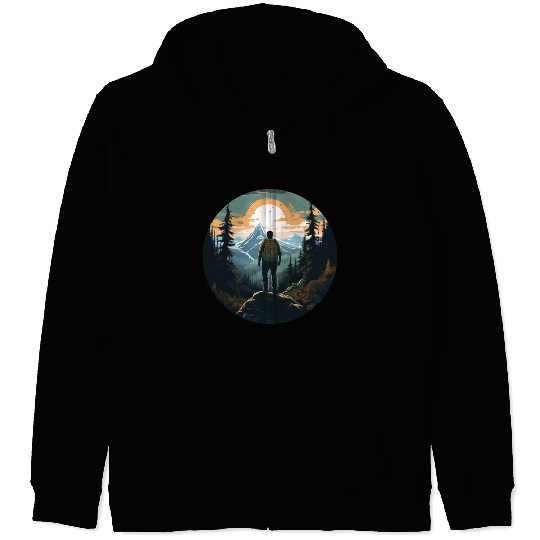 Forest nature trekking adventure Zip Hoodies