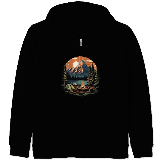 Forest nature trekking adventure Zip Hoodies