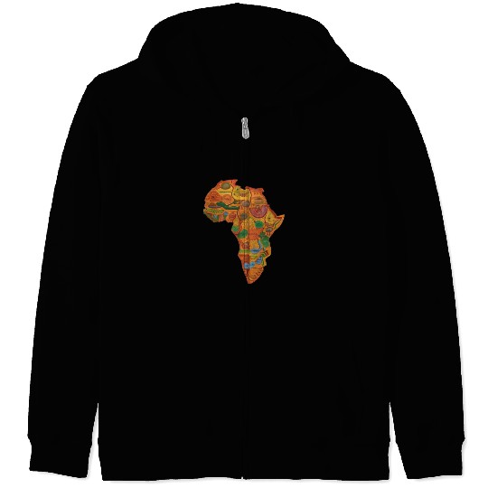 Colourful African Map For Afrocentric Lovers. Zip Hoodies