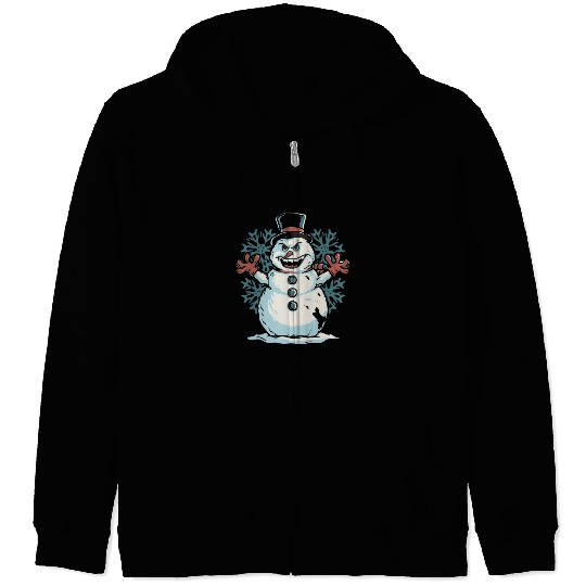 frosty snowman creepy Zip Hoodies
