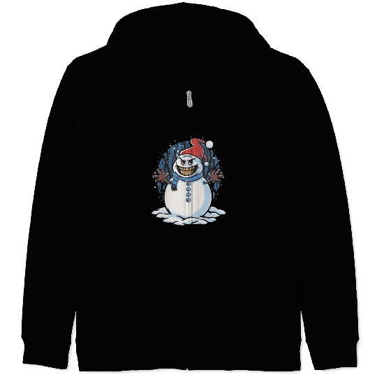 frosty snowman creepy Zip Hoodies