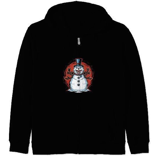 frosty snowman creepy Zip Hoodies