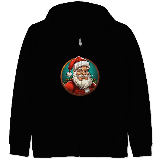Santa Claus Christmas Zip Hoodies