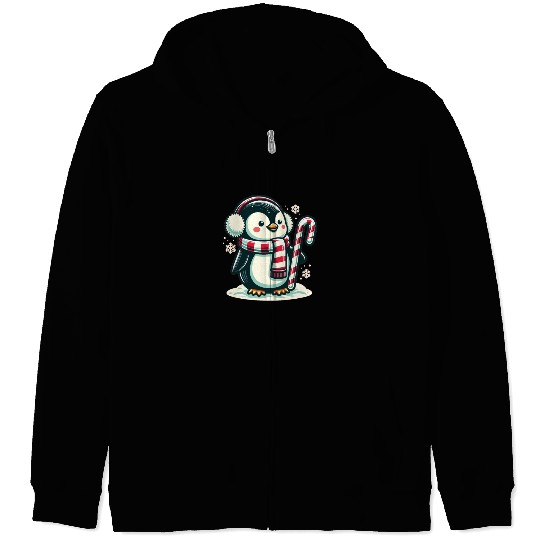 Penguin Christmas Animals Cute Penguins Zip Hoodies
